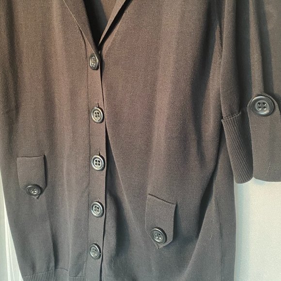 DEVERNOIS DRK NAVY SWEATER/CARDI (SZ 2) (EUC) - Picture 2 of 6